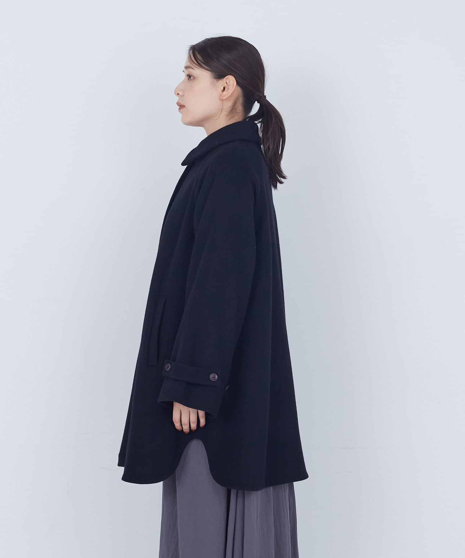 【ADIEU TRISTESSE】ウールビーバーハーフコート 詳細画像 ブラック 6