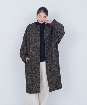 【ADIEU TRISTESSE】｜2BUY10%OFF・3BUY20%OFF｜ノーカラーコート 詳細画像 ブラックミックス 1