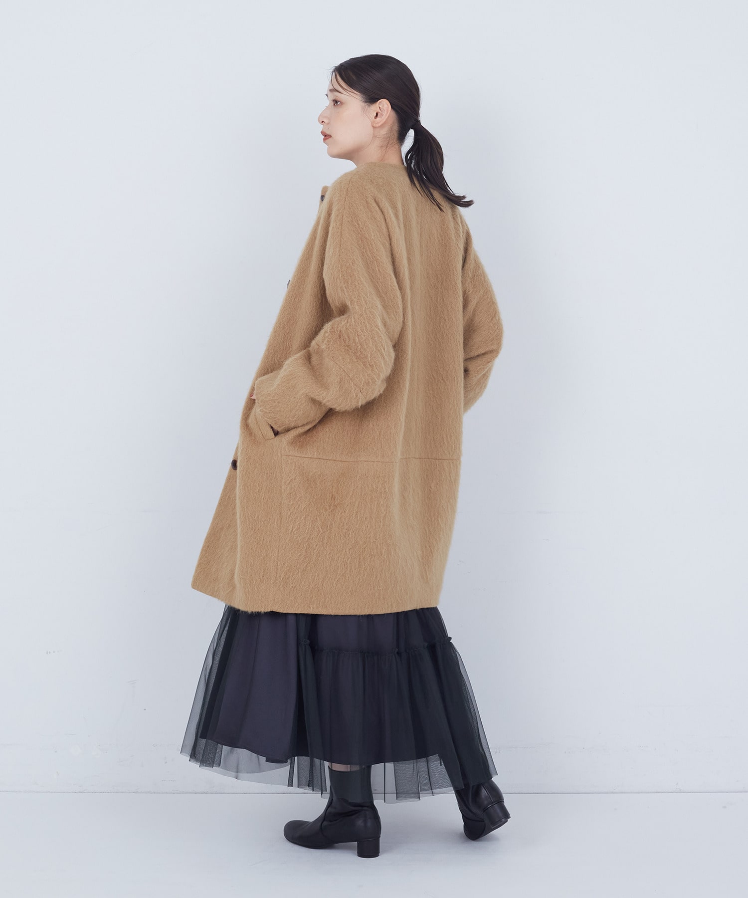 【ADIEU TRISTESSE】｜2BUY10%OFF・3BUY20%OFF｜ノーカラーコート 詳細画像 ブラックミックス 11