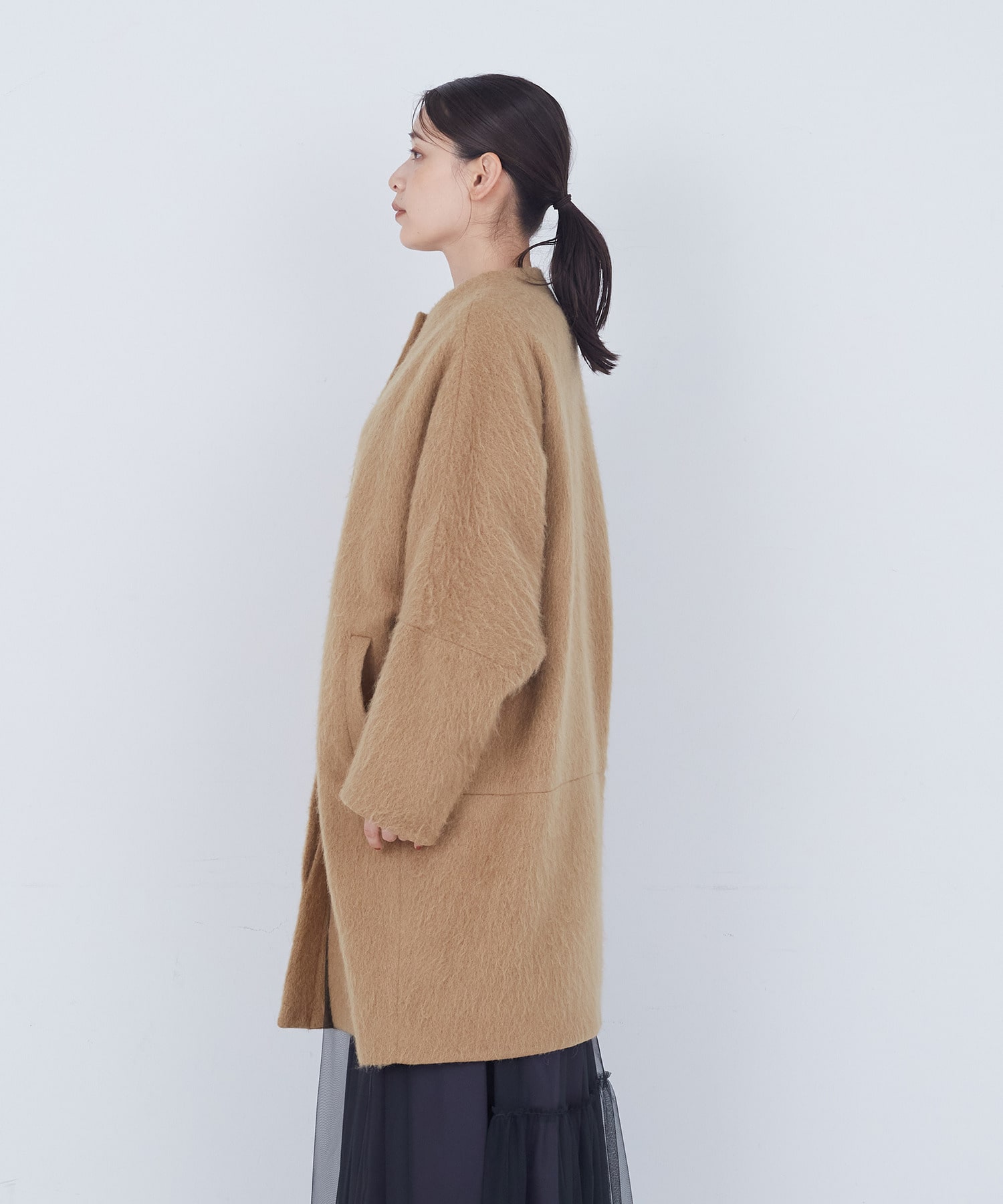 【ADIEU TRISTESSE】｜2BUY10%OFF・3BUY20%OFF｜ノーカラーコート 詳細画像 ブラックミックス 13