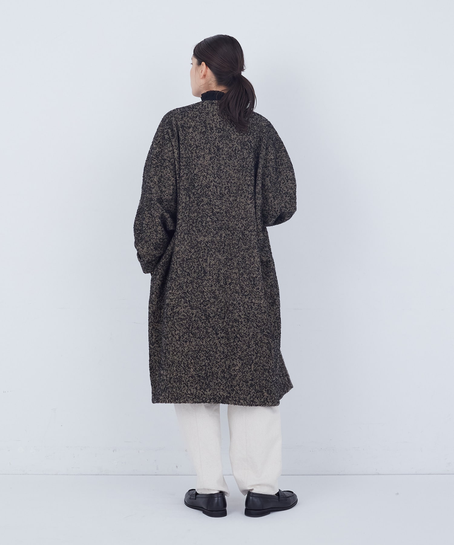 【ADIEU TRISTESSE】｜2BUY10%OFF・3BUY20%OFF｜ノーカラーコート 詳細画像 ブラックミックス 4