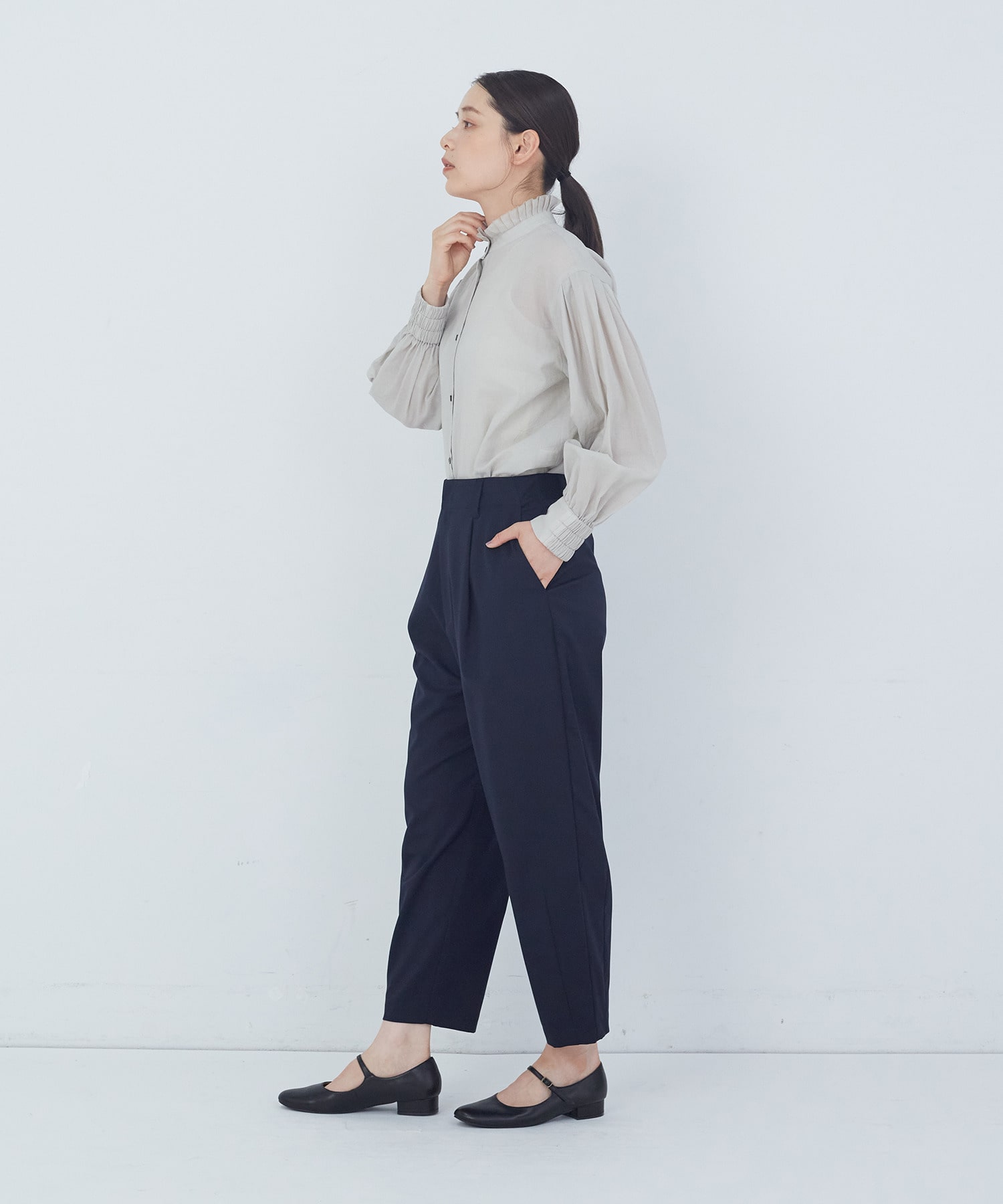 【ADIEU TRISTESSE】｜2BUY10%OFF・3BUY20%OFF｜ギャバジンパンツ 詳細画像 ネイビー 2