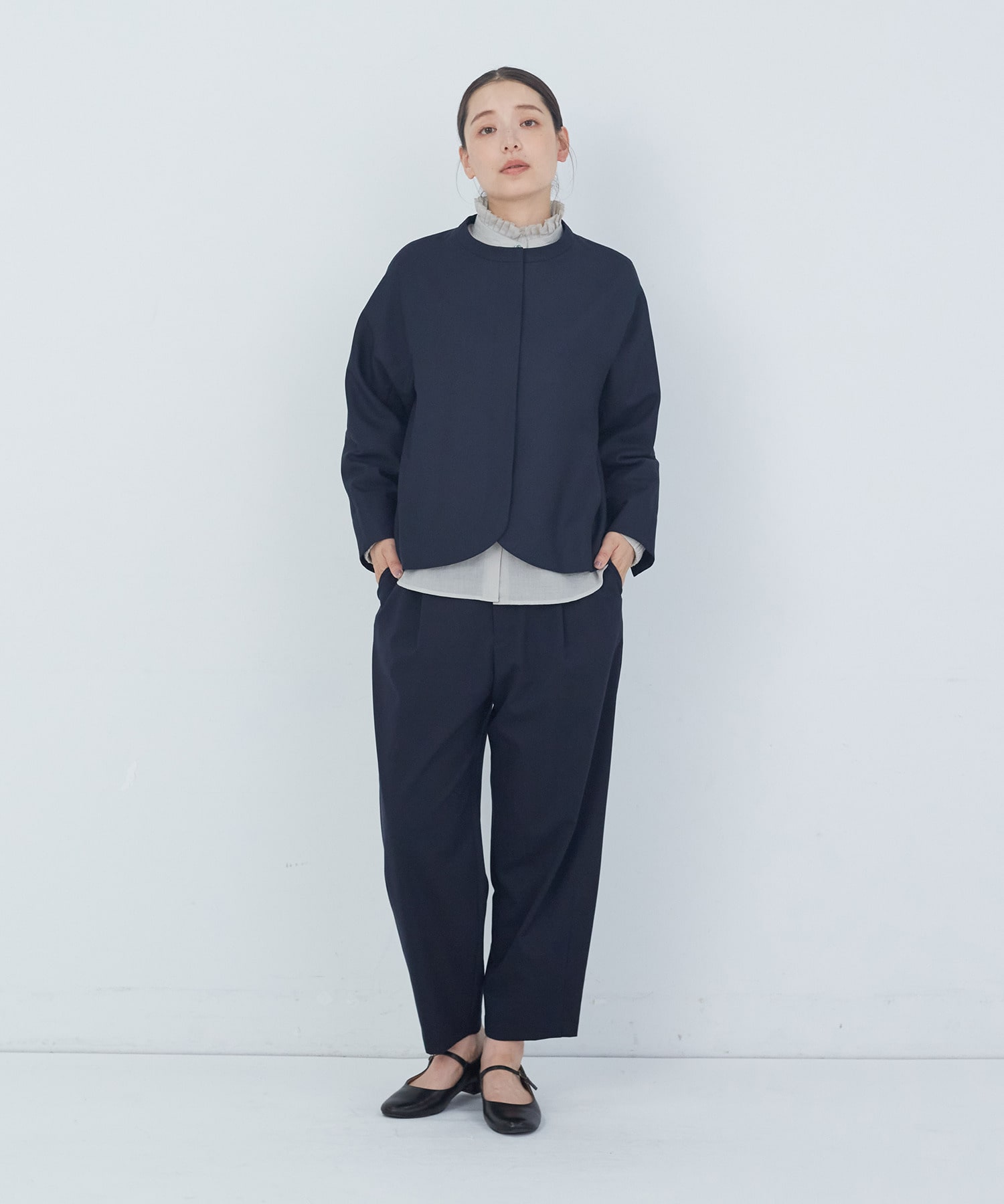 【ADIEU TRISTESSE】｜2BUY10%OFF・3BUY20%OFF｜ギャバジンパンツ 詳細画像 ネイビー 4