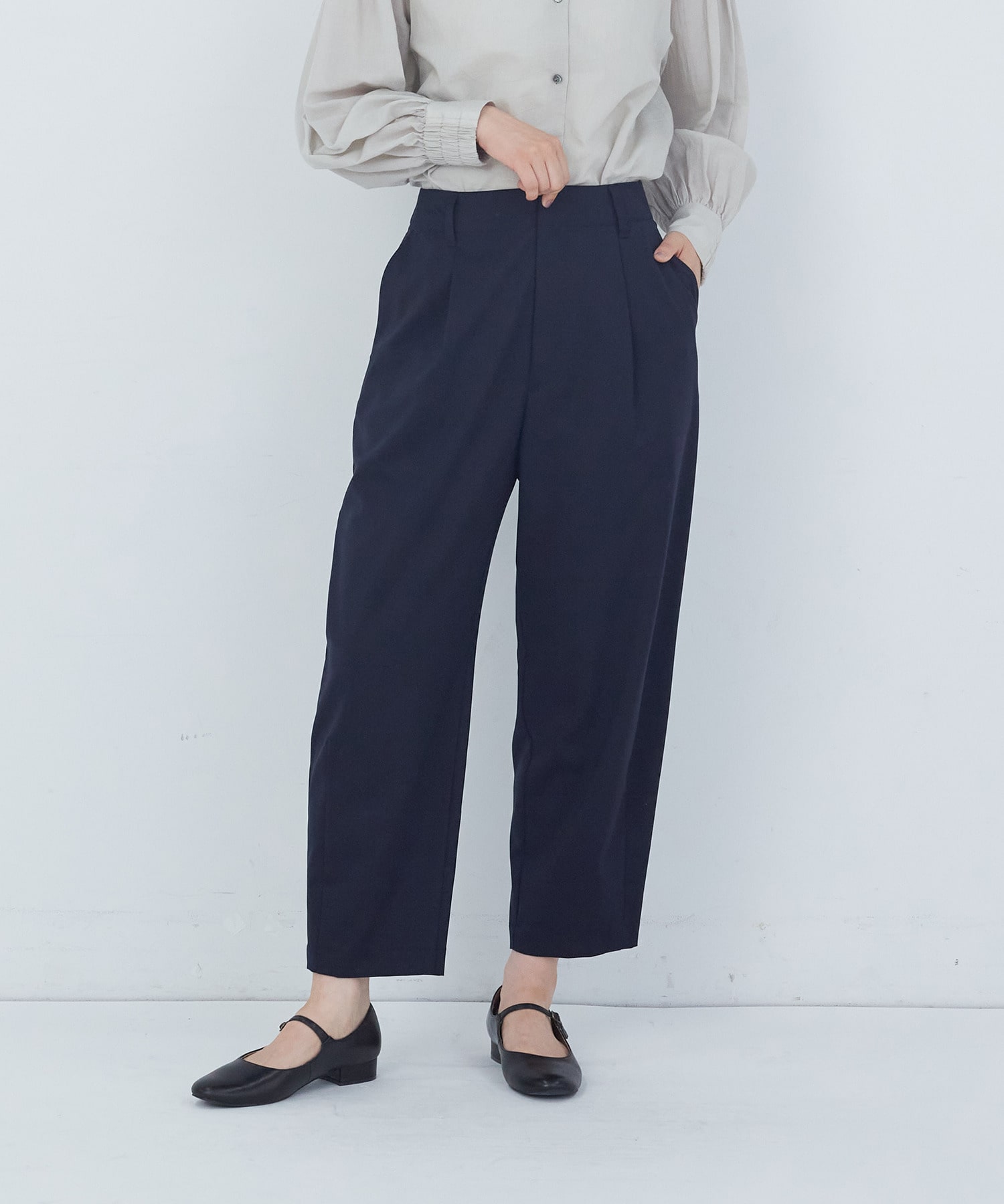 【ADIEU TRISTESSE】｜2BUY10%OFF・3BUY20%OFF｜ギャバジンパンツ 詳細画像 ネイビー 1