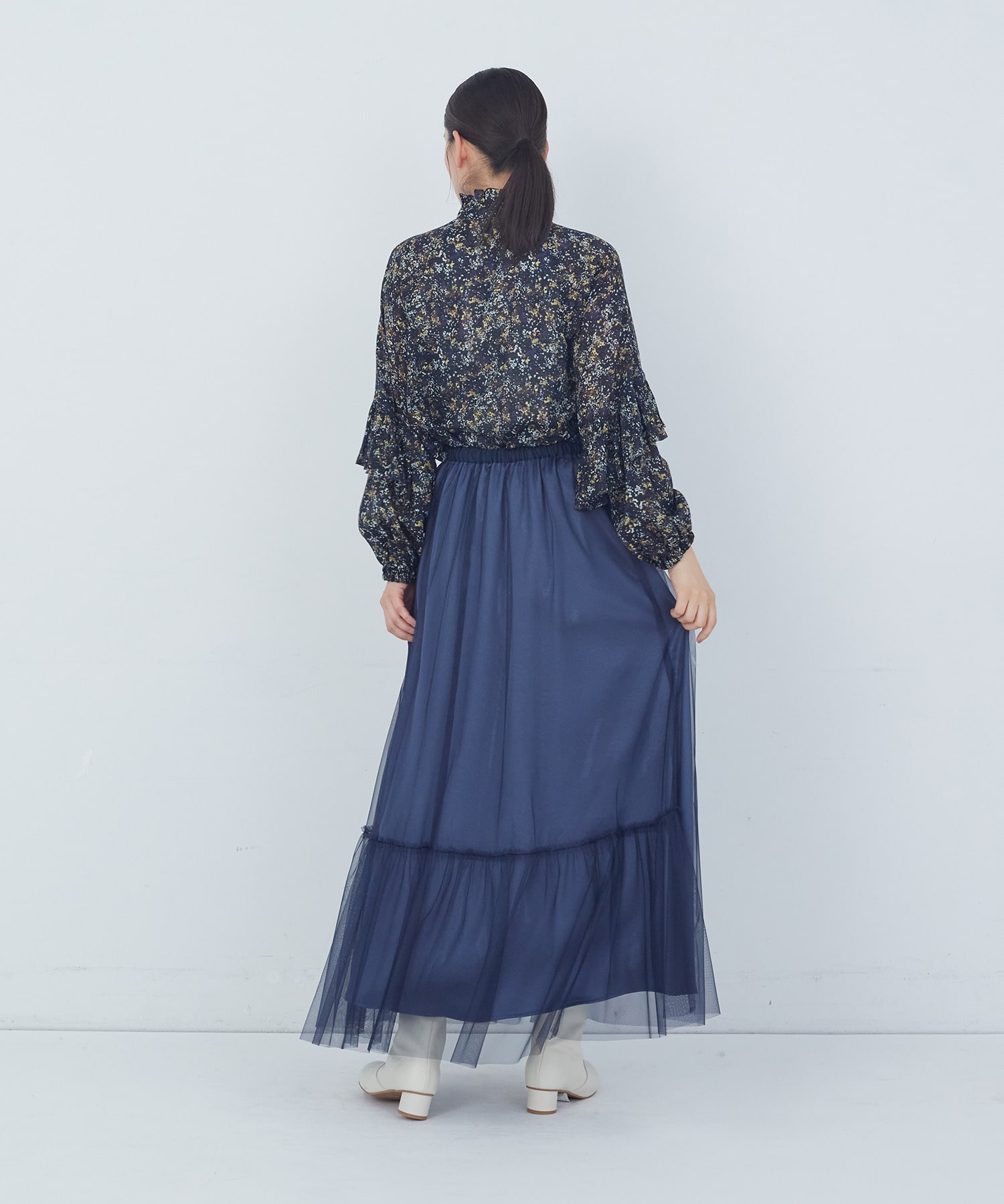 【ADIEU TRISTESSE】｜2BUY10%OFF・3BUY20%OFF｜ポリエステルチュールスカート 詳細画像 ブルー 10