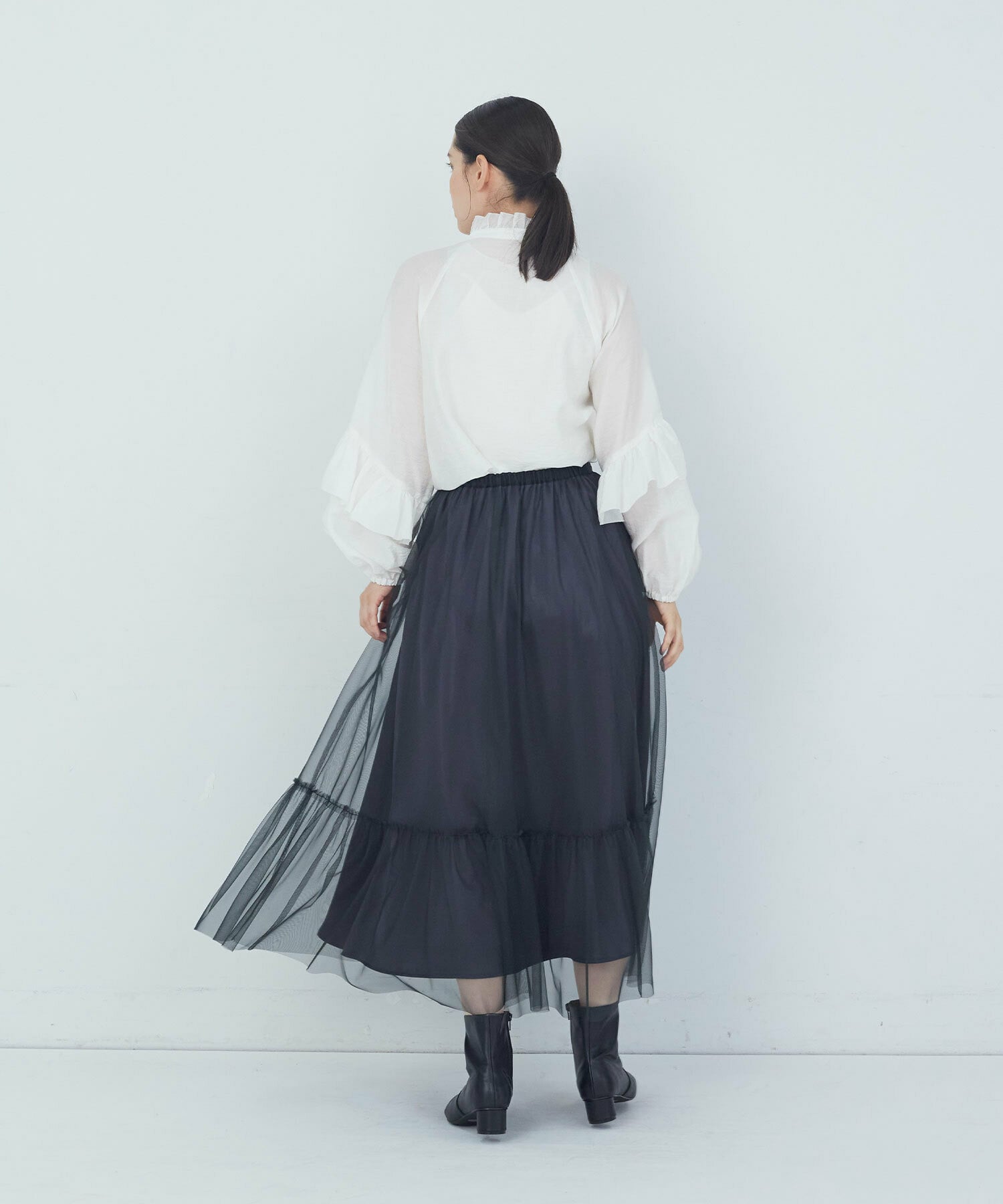【ADIEU TRISTESSE】｜2BUY10%OFF・3BUY20%OFF｜ポリエステルチュールスカート 詳細画像 ブルー 3