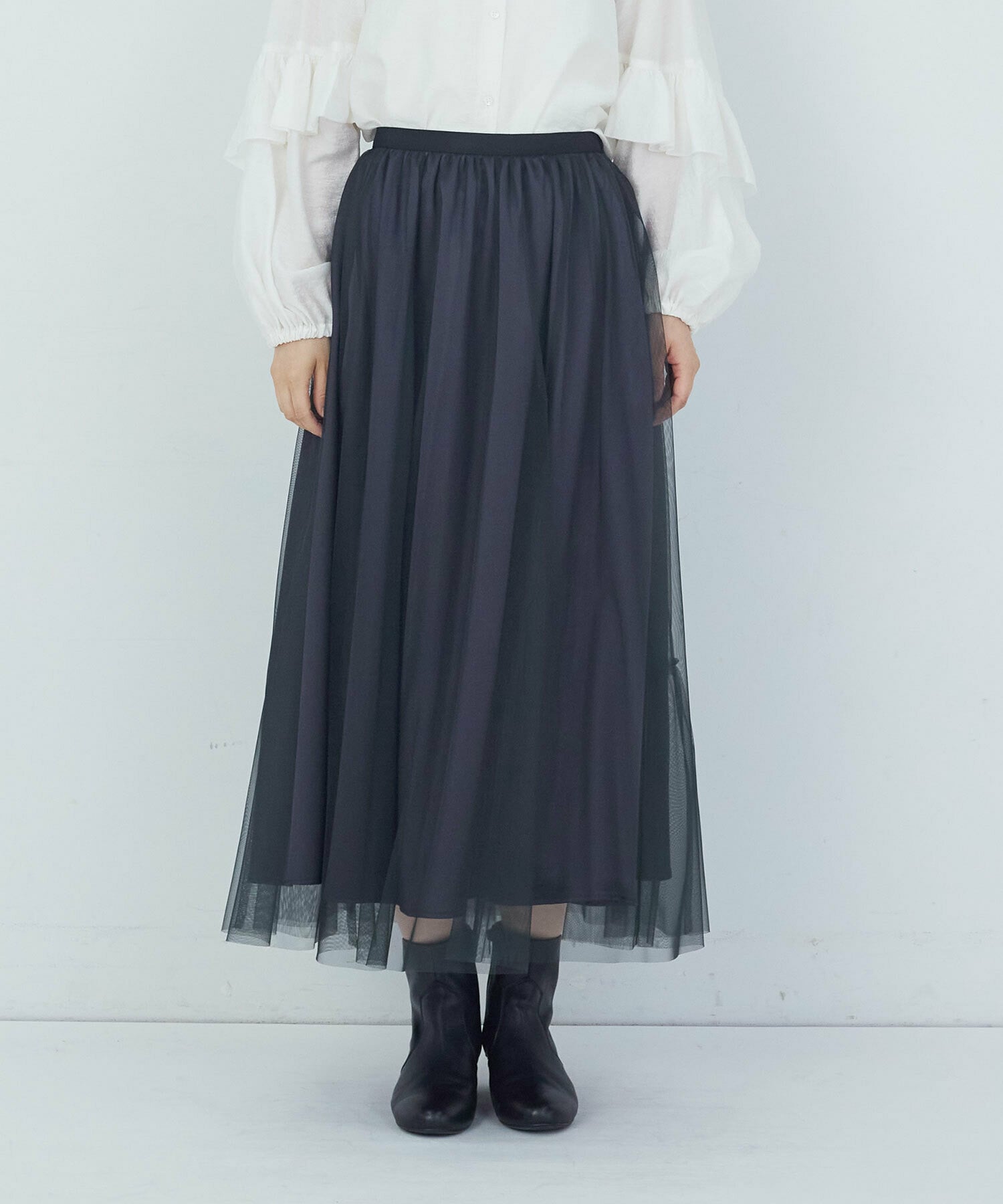【ADIEU TRISTESSE】｜2BUY10%OFF・3BUY20%OFF｜ポリエステルチュールスカート 詳細画像 ブルー 5