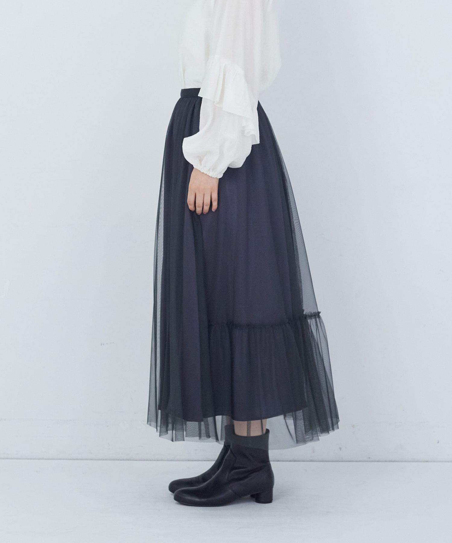 【ADIEU TRISTESSE】｜2BUY10%OFF・3BUY20%OFF｜ポリエステルチュールスカート 詳細画像 ブルー 6