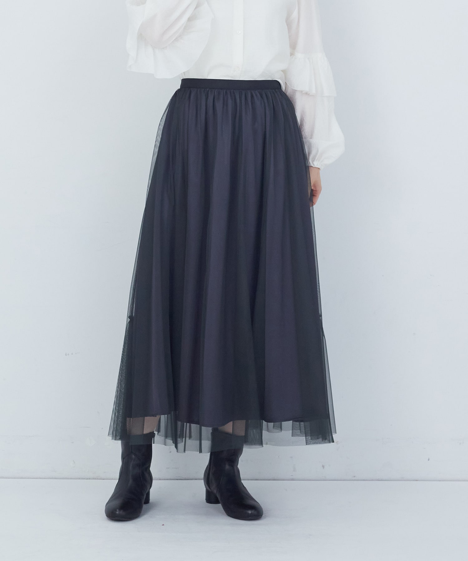 【ADIEU TRISTESSE】｜2BUY10%OFF・3BUY20%OFF｜ポリエステルチュールスカート 詳細画像 グレー 1