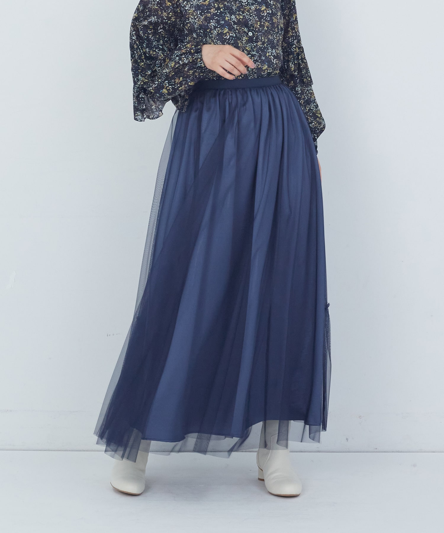 【ADIEU TRISTESSE】｜2BUY10%OFF・3BUY20%OFF｜ポリエステルチュールスカート 詳細画像 ブルー 1