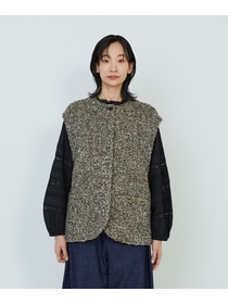 【ADIEU TRISTESSE】ラメループツイードベスト 詳細画像 ブラック系その他 7