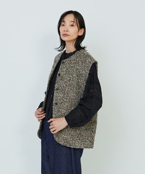 【ADIEU TRISTESSE】ラメループツイードベスト 詳細画像 ブラック系その他 1