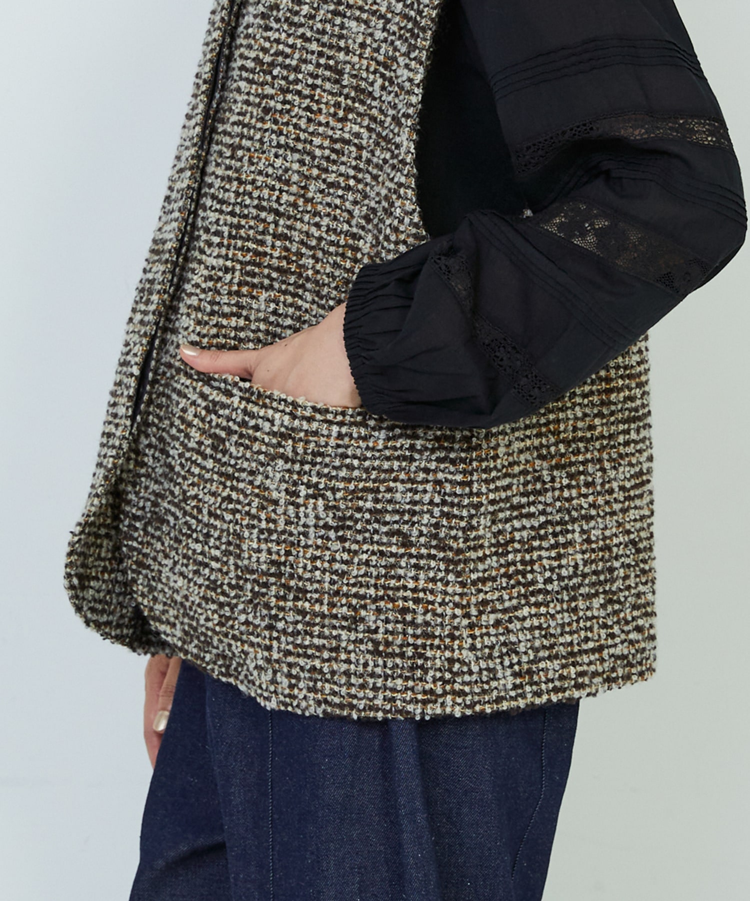 【ADIEU TRISTESSE】ラメループツイードベスト 詳細画像 ブラック系その他 12