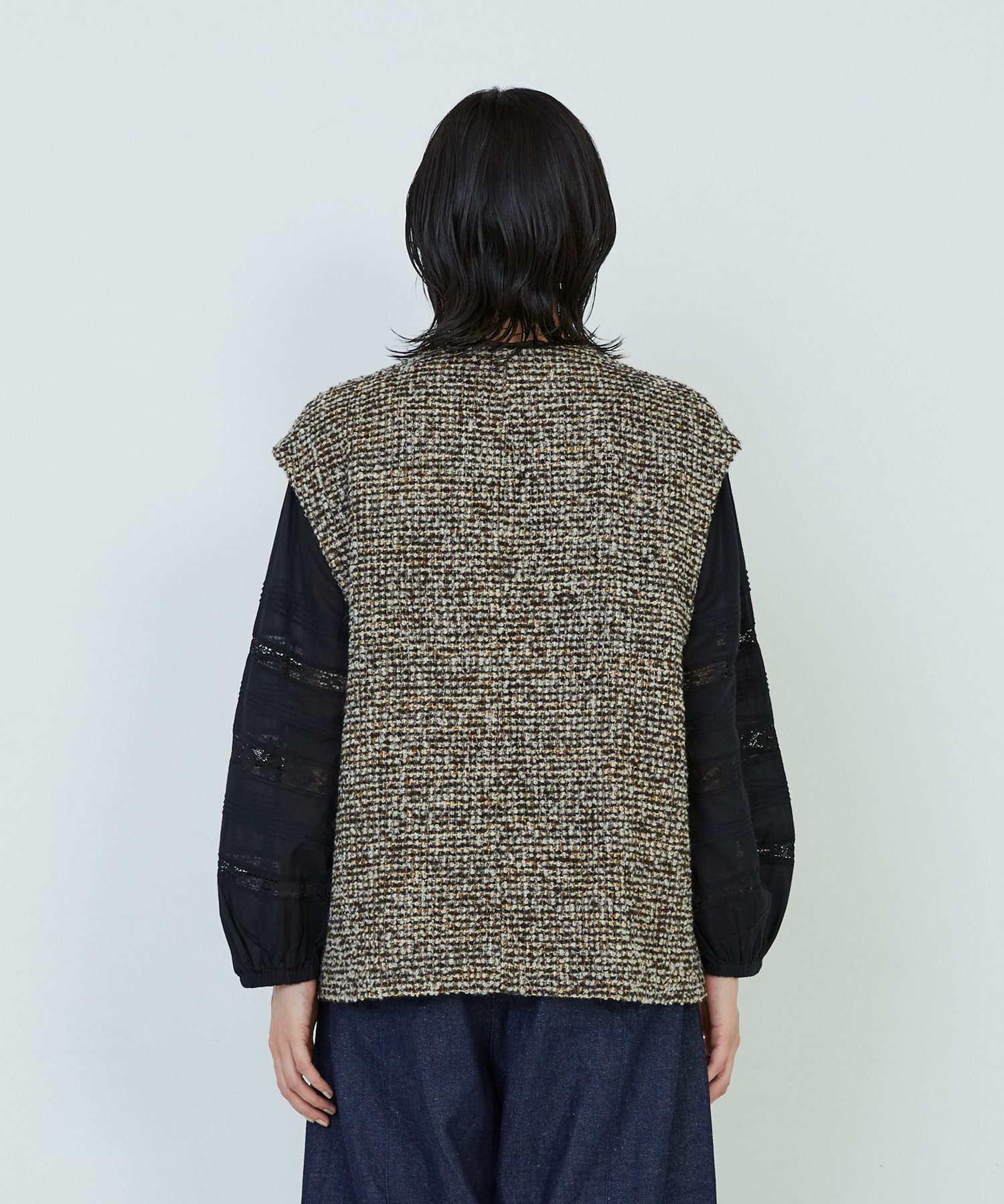 【ADIEU TRISTESSE】ラメループツイードベスト 詳細画像 ブラック系その他 9