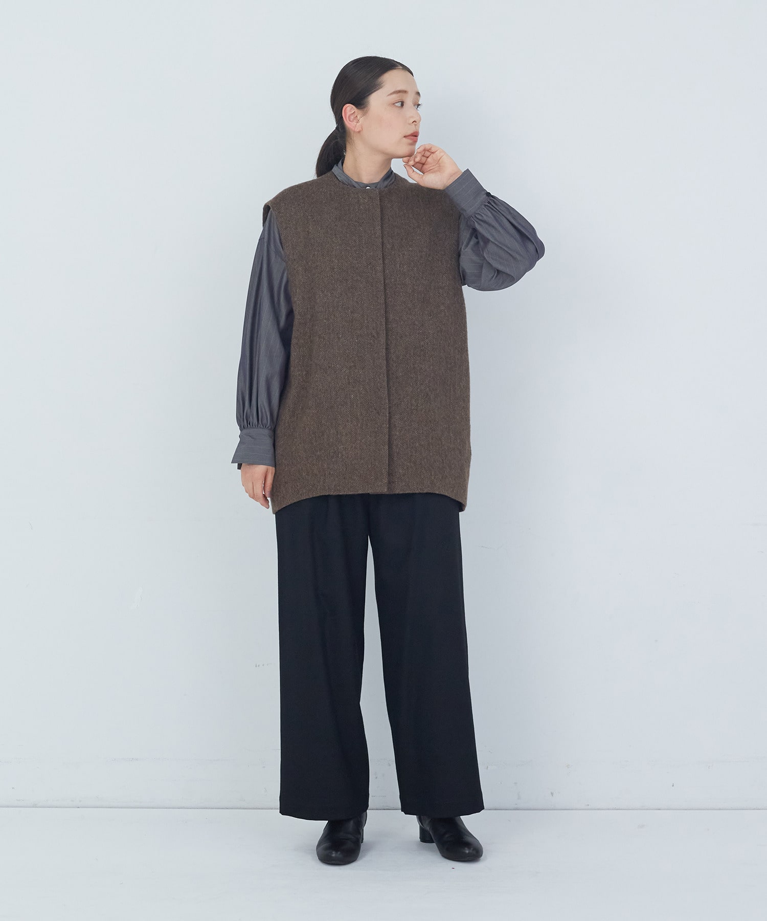 【ADIEU TRISTESSE】｜2BUY10%OFF・3BUY20%OFF｜ウールジレ 詳細画像 ネイビー 4