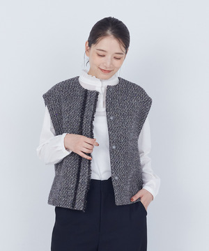 【ADIEU TRISTESSE】｜2BUY10%OFF・3BUY20%OFF｜MIXツイードベスト 詳細画像 グレー系その他 1