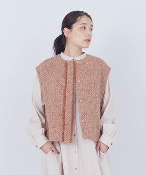【ADIEU TRISTESSE】｜2BUY10%OFF・3BUY20%OFF｜MIXツイードベスト 詳細画像 オレンジ系その他 1