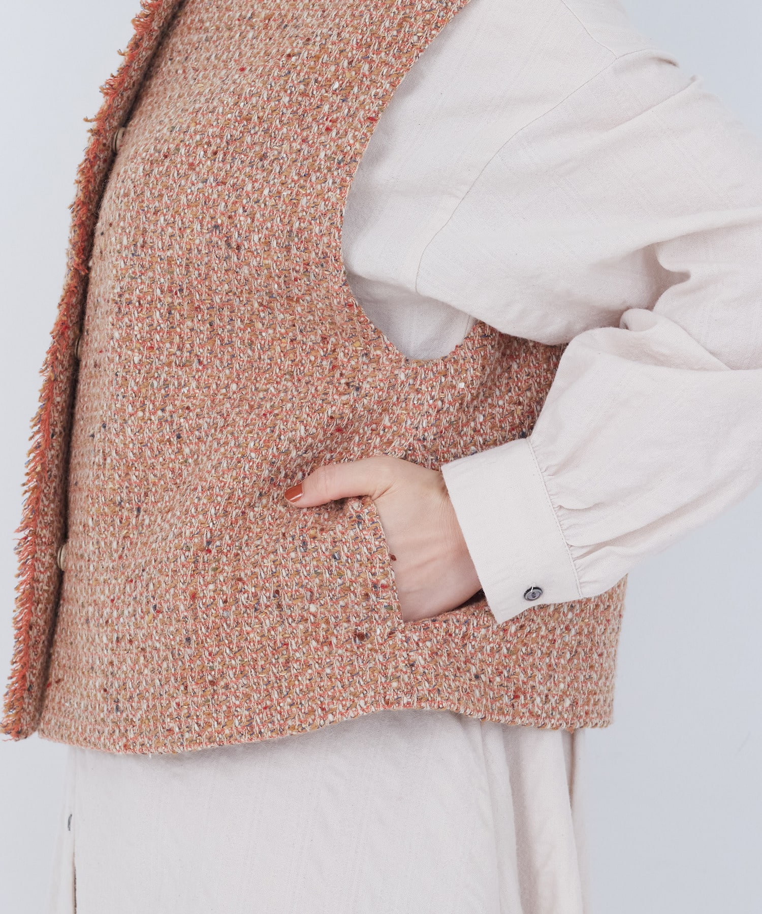 【ADIEU TRISTESSE】｜2BUY10%OFF・3BUY20%OFF｜MIXツイードベスト 詳細画像 グレー系その他 17