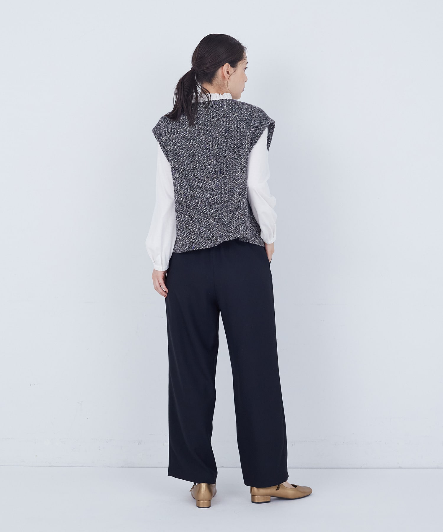 【ADIEU TRISTESSE】｜2BUY10%OFF・3BUY20%OFF｜MIXツイードベスト 詳細画像 グレー系その他 4