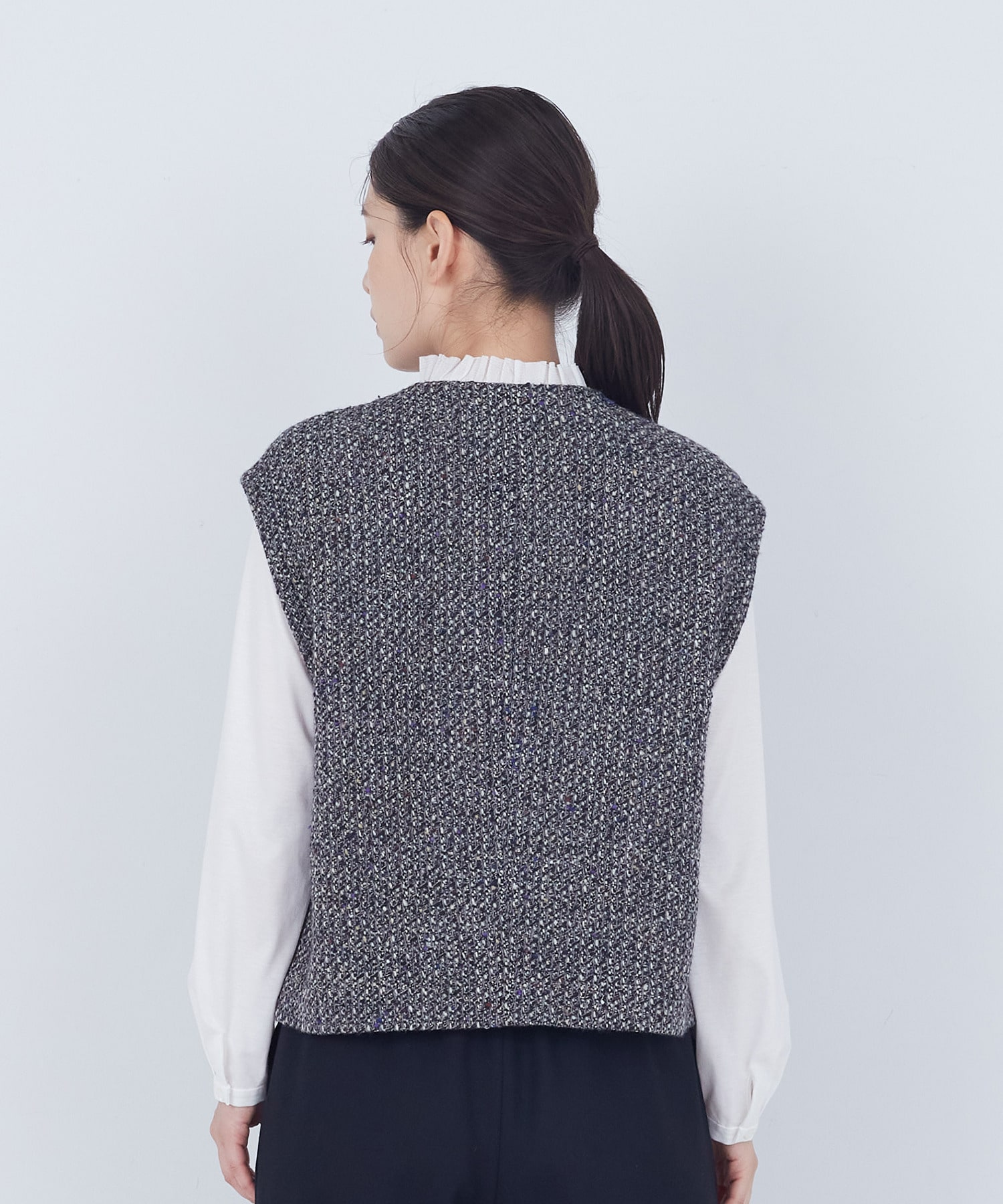 【ADIEU TRISTESSE】｜2BUY10%OFF・3BUY20%OFF｜MIXツイードベスト 詳細画像 グレー系その他 7
