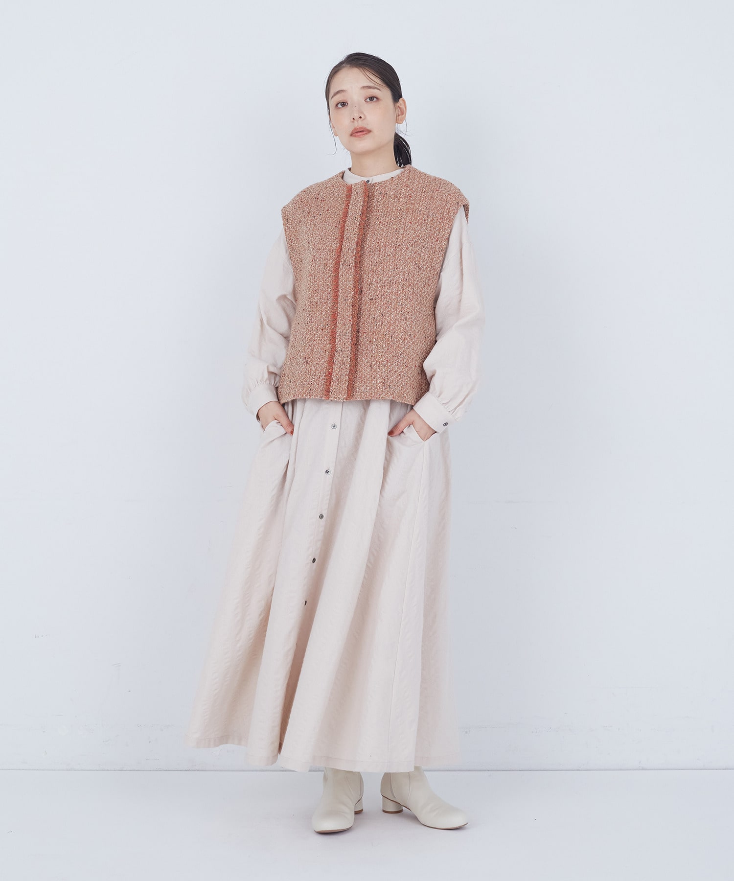 最終値下げ！コットンMIXツイードベスト 最終値下げ！コットンMIXツイードベスト セール】コットンMIXツイード