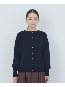 【ADIEU TRISTESSE】キュウシンリブカラフル釦カーディガン 詳細画像 ブラック 10