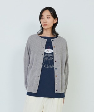 【ADIEU TRISTESSE】キュウシンリブカラフル釦カーディガン 詳細画像 グレイッシュベージュ 1