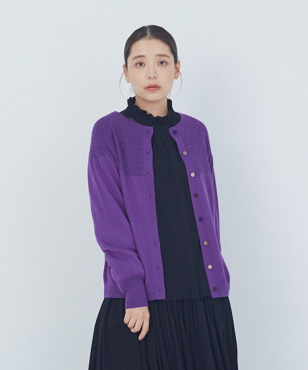 【ADIEU TRISTESSE】｜2BUY10%OFF・3BUY20%OFF｜キュウシンリブカラフル釦カーディガン