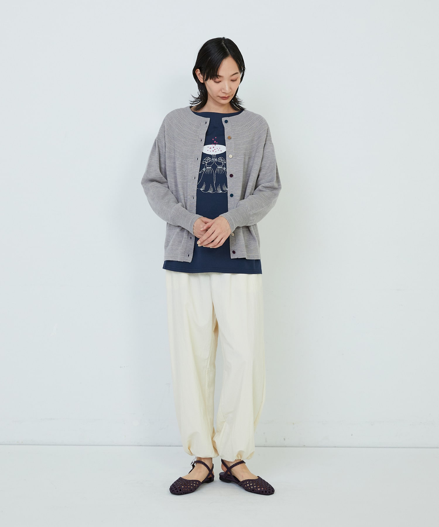 キュウシンリブカラフル釦カーディガン｜BIGI online store