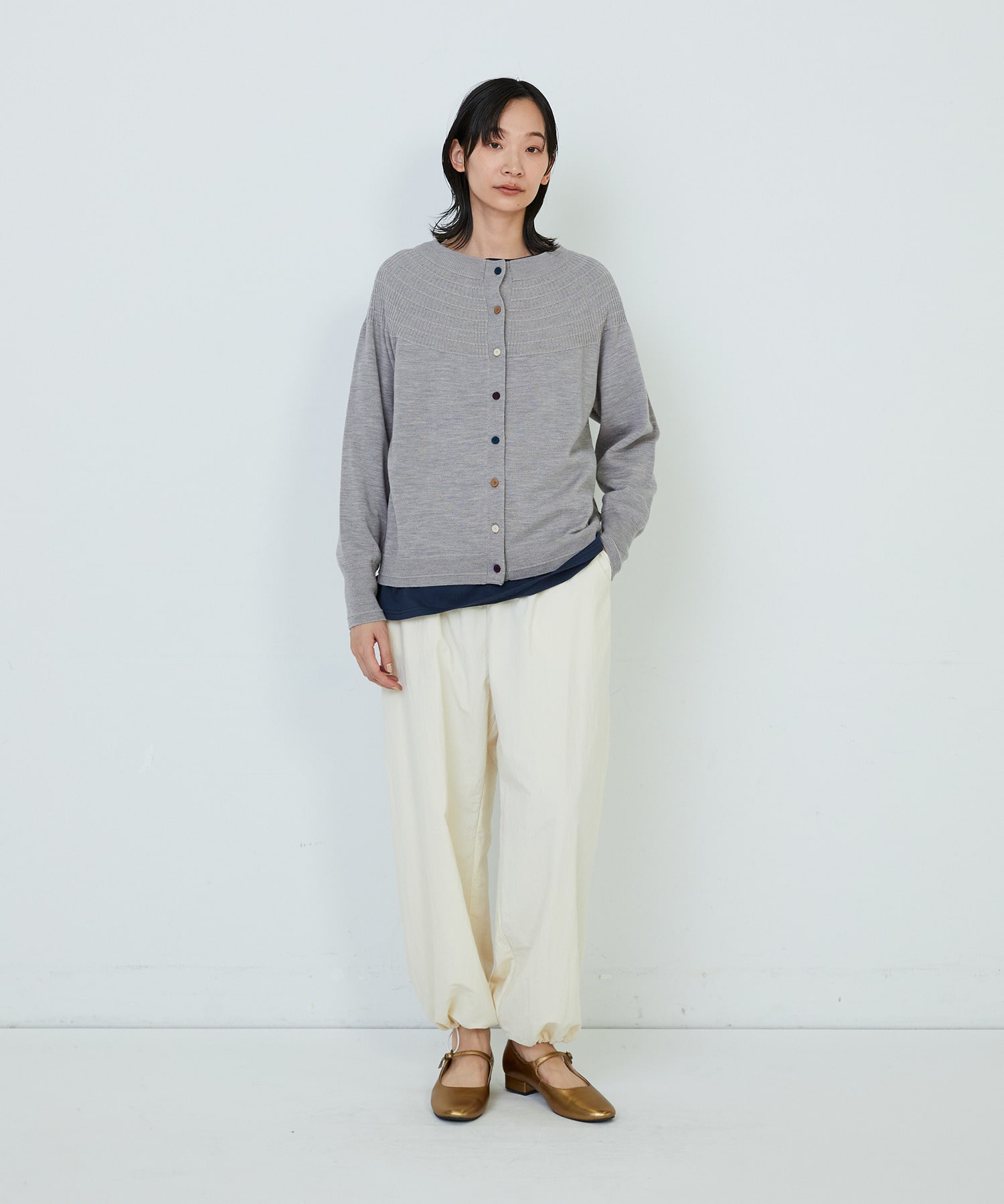 【ADIEU TRISTESSE】キュウシンリブカラフル釦カーディガン 詳細画像 ブラック 16