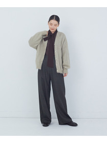 【ADIEU TRISTESSE】｜2BUY10%OFF・3BUY20%OFF｜モヘヤラム起毛片畦カーディガン 詳細画像 ブラウン 1