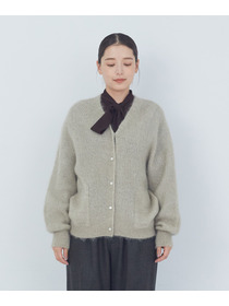 【ADIEU TRISTESSE】｜2BUY10%OFF・3BUY20%OFF｜モヘヤラム起毛片畦カーディガン 詳細画像 ブラウン 5