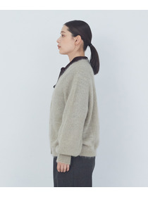 【ADIEU TRISTESSE】｜2BUY10%OFF・3BUY20%OFF｜モヘヤラム起毛片畦カーディガン 詳細画像 ブラウン 6