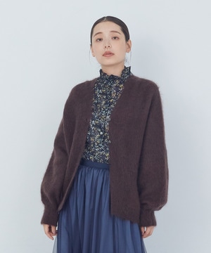 【ADIEU TRISTESSE】｜2BUY10%OFF・3BUY20%OFF｜モヘヤラム起毛片畦カーディガン 詳細画像 ブラウン 1