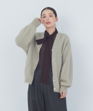 【ADIEU TRISTESSE】｜2BUY10%OFF・3BUY20%OFF｜モヘヤラム起毛片畦カーディガン 詳細画像 ベージュ 1