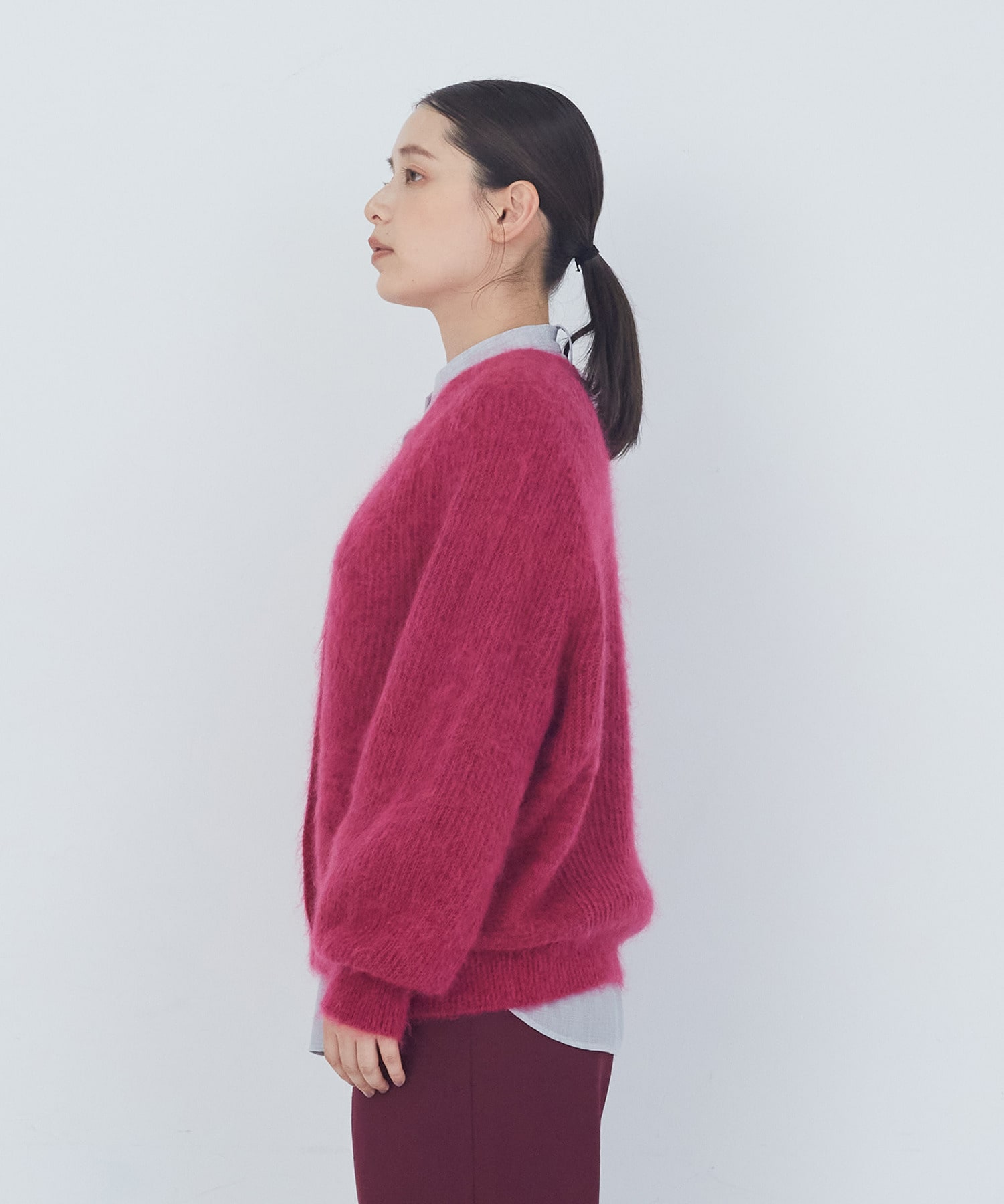 【ADIEU TRISTESSE】｜2BUY10%OFF・3BUY20%OFF｜モヘヤラム起毛片畦カーディガン 詳細画像 ブラウン 13