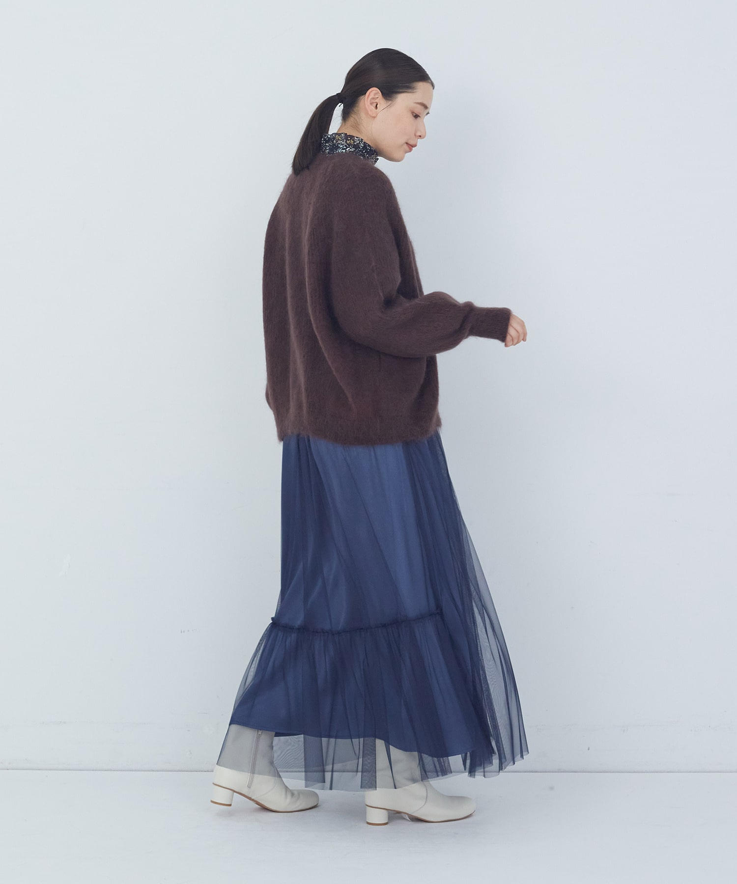 【ADIEU TRISTESSE】｜2BUY10%OFF・3BUY20%OFF｜モヘヤラム起毛片畦カーディガン 詳細画像 ブラウン 16