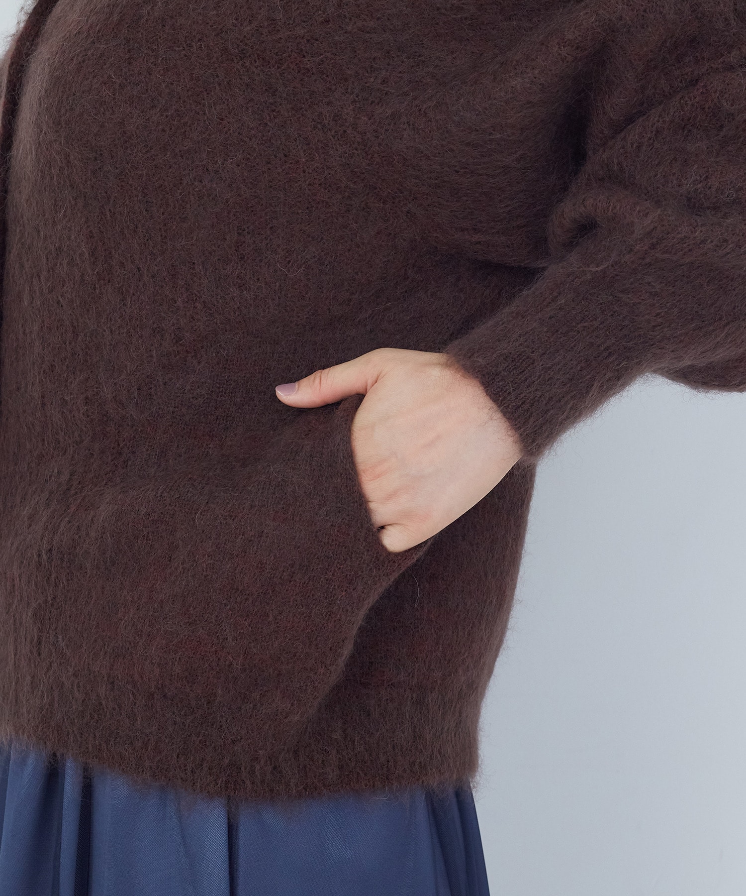 【ADIEU TRISTESSE】｜2BUY10%OFF・3BUY20%OFF｜モヘヤラム起毛片畦カーディガン 詳細画像 ブラウン 22