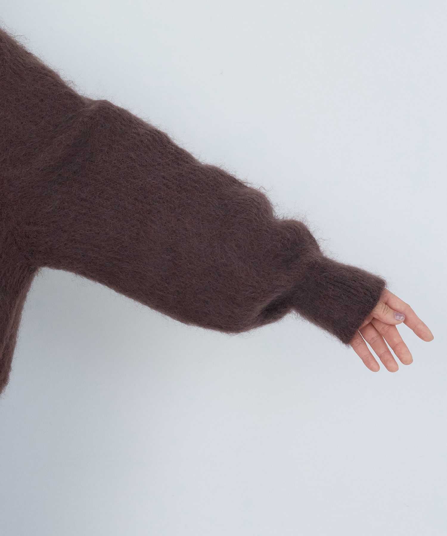 【ADIEU TRISTESSE】｜2BUY10%OFF・3BUY20%OFF｜モヘヤラム起毛片畦カーディガン 詳細画像 ブラウン 23