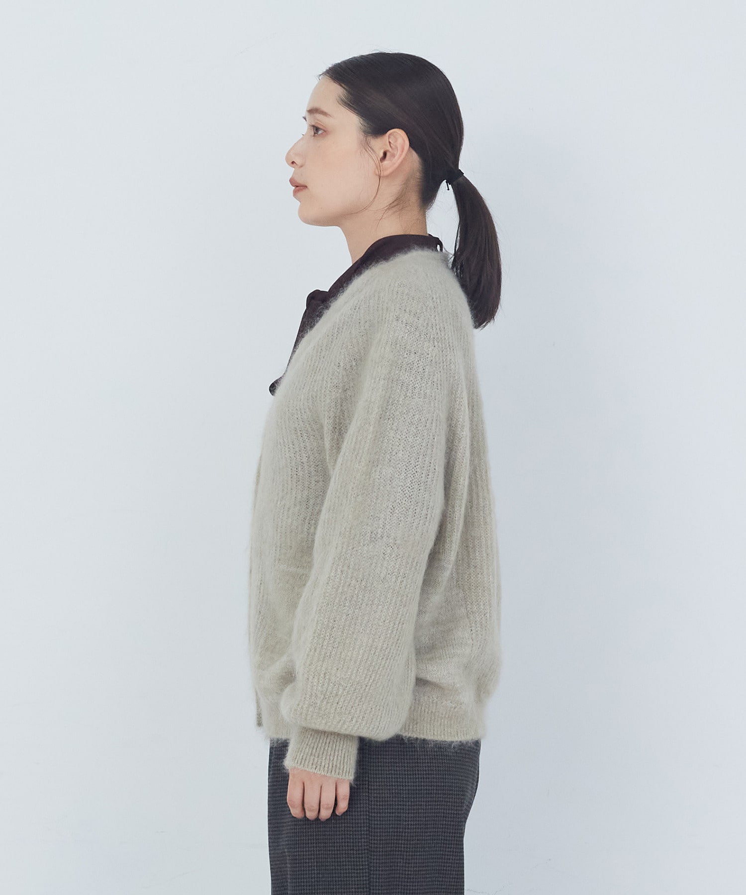 【ADIEU TRISTESSE】｜2BUY10%OFF・3BUY20%OFF｜モヘヤラム起毛片畦カーディガン 詳細画像 ブラウン 6