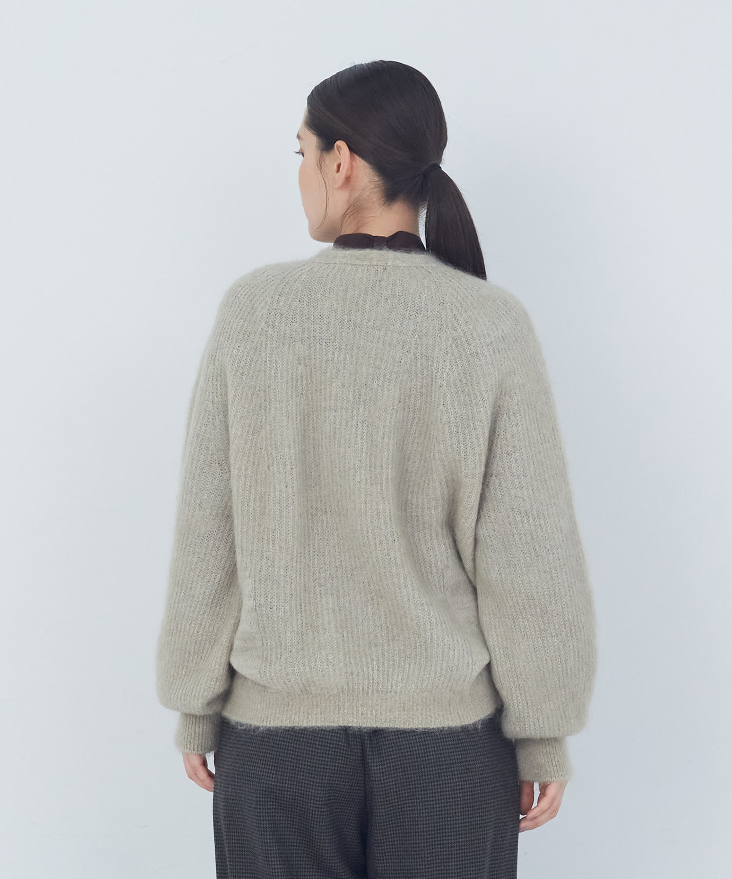 【ADIEU TRISTESSE】｜2BUY10%OFF・3BUY20%OFF｜モヘヤラム起毛片畦カーディガン 詳細画像 ブラウン 7