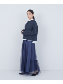【ADIEU TRISTESSE】｜2BUY10%OFF・3BUY20%OFF｜【11月お気に入り登録ブランド内5位】ラメ×アルパカウールラーベン柄カーディガン 詳細画像 ネイビー 11