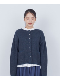 【ADIEU TRISTESSE】｜2BUY10%OFF・3BUY20%OFF｜【11月お気に入り登録ブランド内5位】ラメ×アルパカウールラーベン柄カーディガン 詳細画像 ネイビー 13