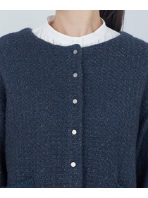 【ADIEU TRISTESSE】｜2BUY10%OFF・3BUY20%OFF｜【11月お気に入り登録ブランド内5位】ラメ×アルパカウールラーベン柄カーディガン 詳細画像 ネイビー 16