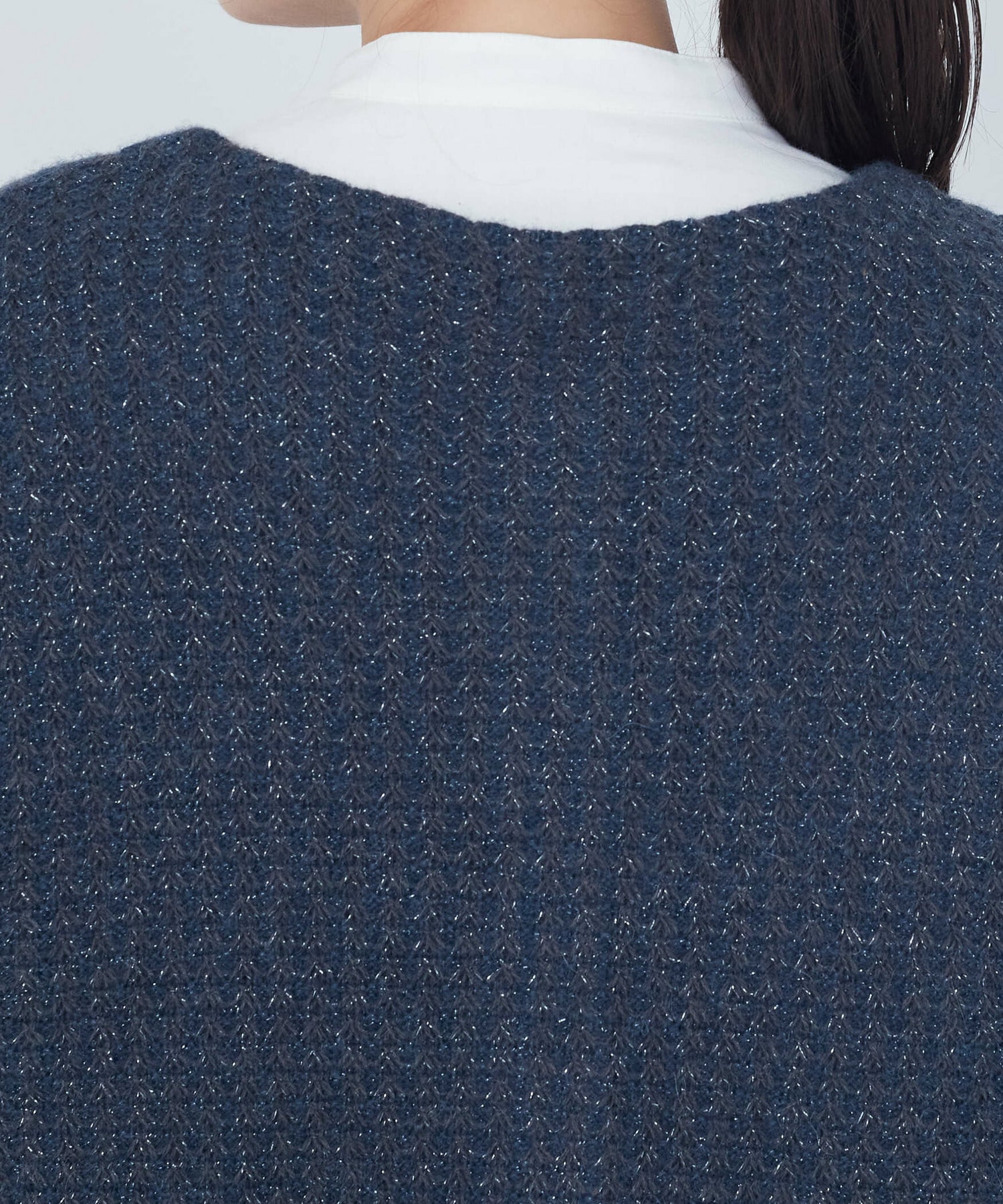 【ADIEU TRISTESSE】｜2BUY10%OFF・3BUY20%OFF｜【11月お気に入り登録ブランド内5位】ラメ×アルパカウールラーベン柄カーディガン 詳細画像 ネイビー 17