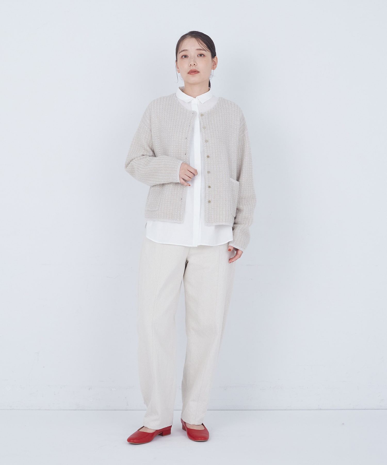 【ADIEU TRISTESSE】｜2BUY10%OFF・3BUY20%OFF｜【11月お気に入り登録ブランド内5位】ラメ×アルパカウールラーベン柄カーディガン 詳細画像 ネイビー 2