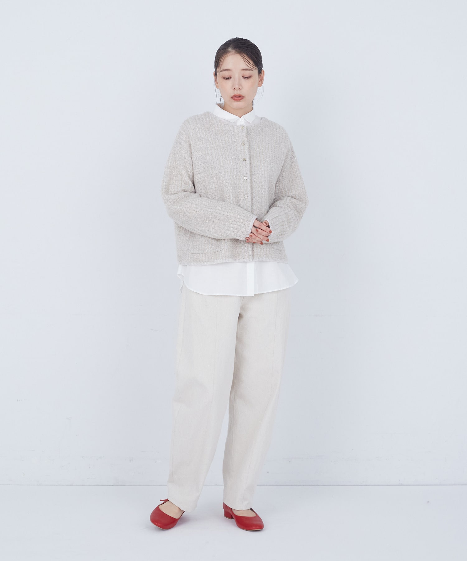 【ADIEU TRISTESSE】｜2BUY10%OFF・3BUY20%OFF｜【11月お気に入り登録ブランド内5位】ラメ×アルパカウールラーベン柄カーディガン 詳細画像 ネイビー 3