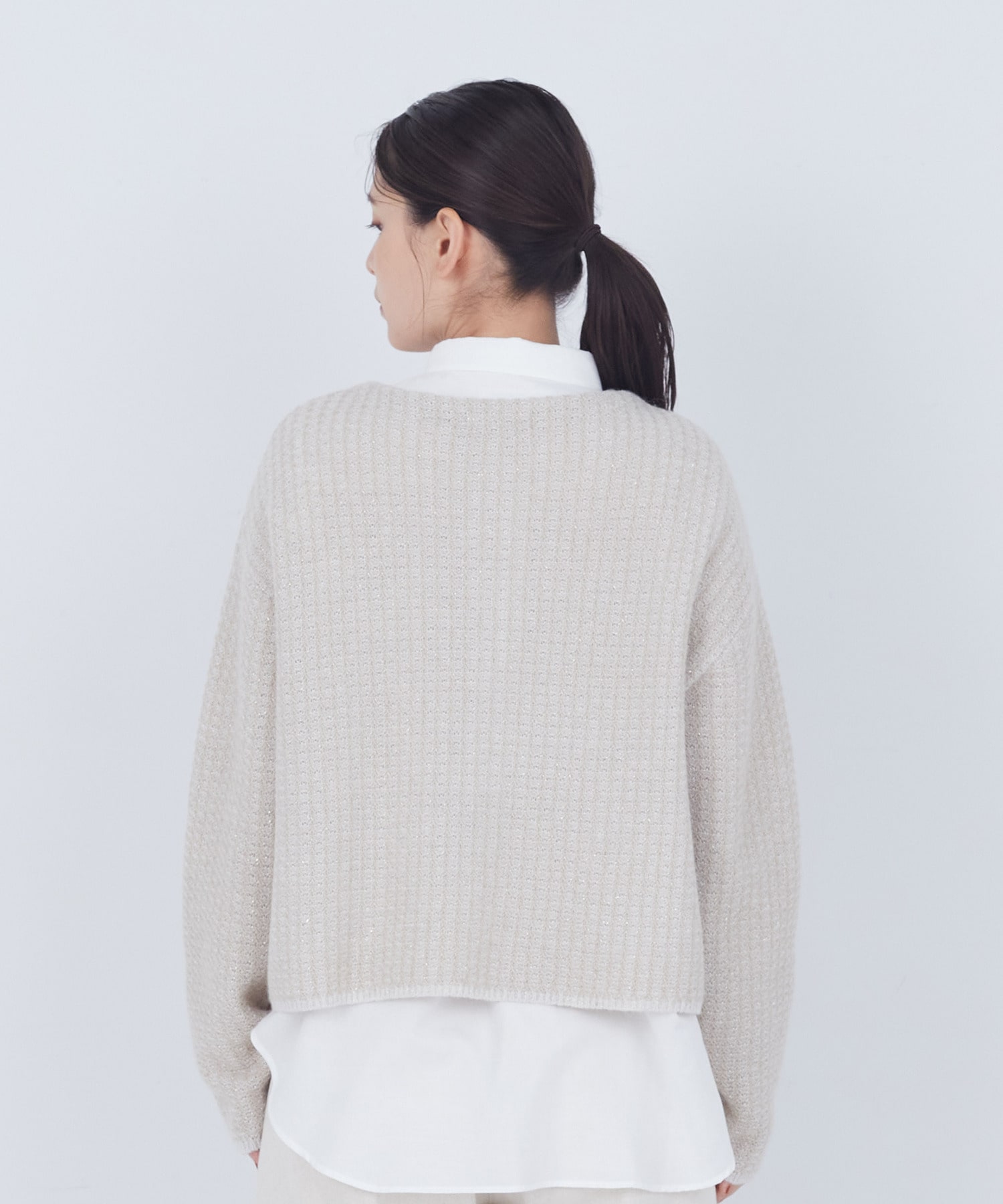 【ADIEU TRISTESSE】｜2BUY10%OFF・3BUY20%OFF｜【11月お気に入り登録ブランド内5位】ラメ×アルパカウールラーベン柄カーディガン 詳細画像 ネイビー 8