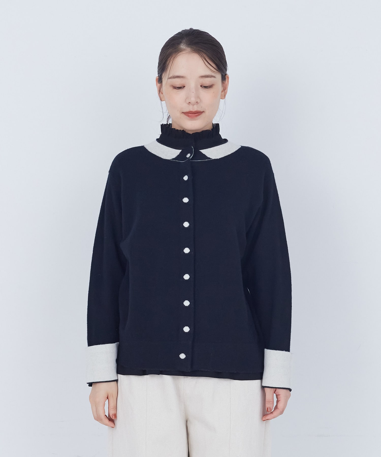 【ADIEU TRISTESSE】【2way】トロンプルイユカーディガン 詳細画像 ブラック 4