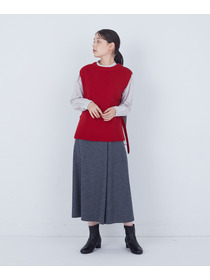 【ADIEU TRISTESSE】【2way】AQUAウールカシミヤベスト 詳細画像 チャコールグレー 1